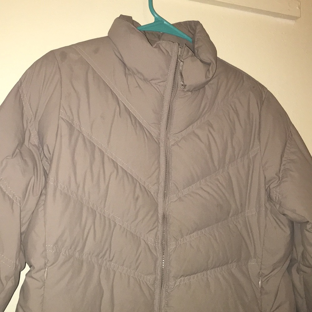 L.L. Bean goose down puff jacket gray M - Picture 2 of 8